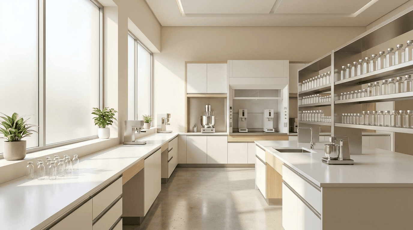Bright, modern U.S. cGMP-registered compounding laboratory
